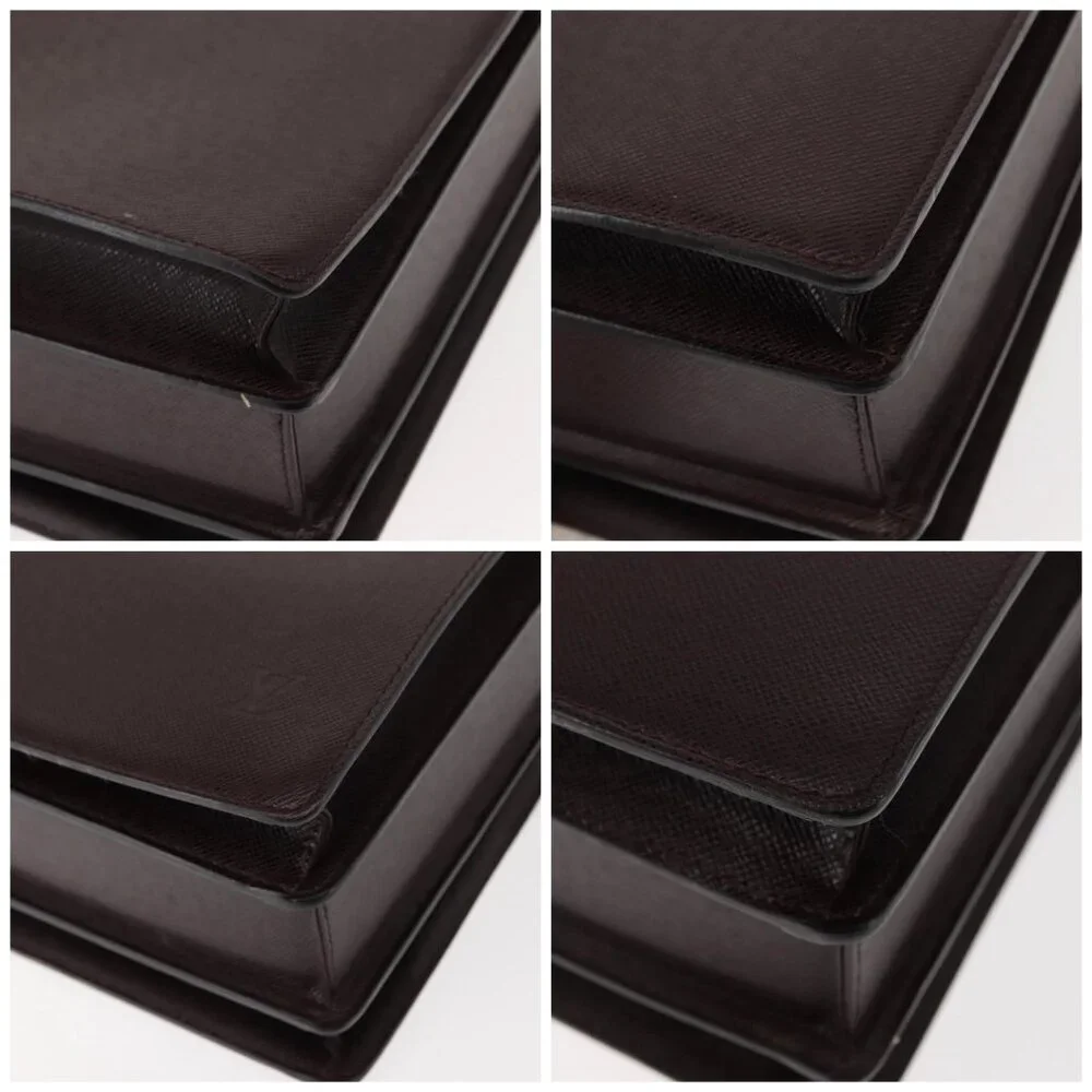 LOUIS VUITTON Taiga Leather Ural Briefcase Acajou